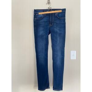 Nudie Jeans Men’s 30 X 32 Lean Dean Slim Fit Organic Jeans “Dark Deep Worn” Blue